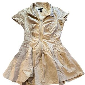 Forever 21 Beige   Short-sleeve zip-front dress